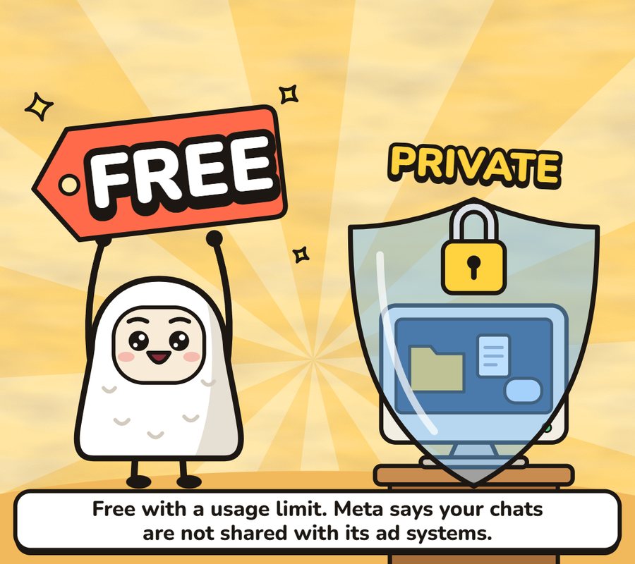 Cartoon of Muse holding a FREE tag next to a computer behind a shield.